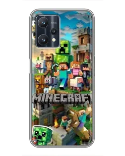 Чехол для Realme 9 Pro Plus с картинкой «Замок Minecraft»