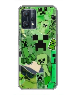 Чехол для Realme 9 Pro Plus с картинкой «Криперы Minecraft»