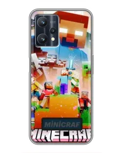 Чехол для Realme 9 Pro Plus с картинкой «Minecraft герои игры»