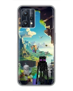 Чехол для Realme 9 Pro Plus с картинкой «Эндермен в лесу»
