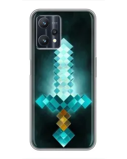 Чехол для Realme 9 Pro Plus с картинкой «Алмазный меч неон»