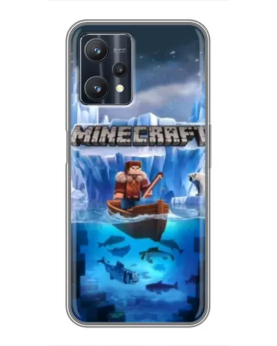 Чехол для Realme 9 Pro Plus с картинкой «Minecraft ледяной мир»