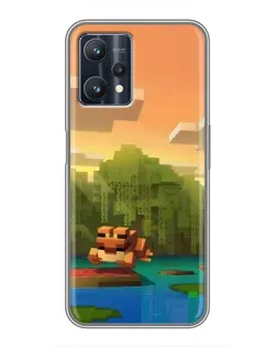 Чохол для Realme 9 Pro Plus з картинкою «Майнкрафт захід сонця»