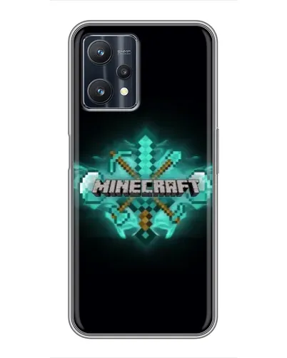 Чехол для Realme 9 Pro Plus с картинкой «Minecraft Diamond лого»