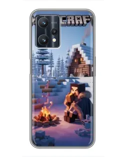 Чехол для Realme 9 Pro Plus с картинкой «Зимний Minecraft»