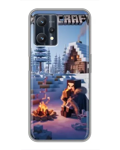 Чехол для Realme 9 Pro Plus с картинкой «Зимний Minecraft»