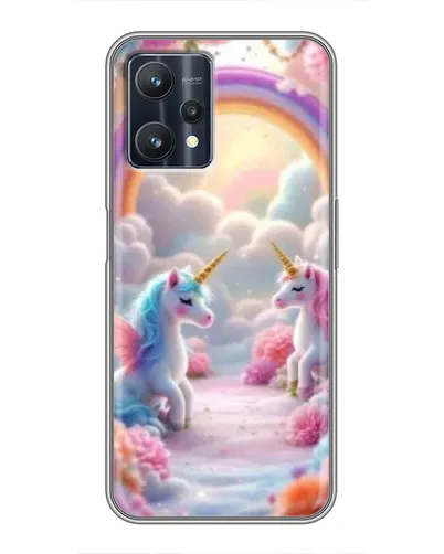 Чехол для Realme 9 Pro Plus с картинкой «Радуга и единороги» Чехол для Realme 9 Pro Plus с картинкой «Радуга и единороги»