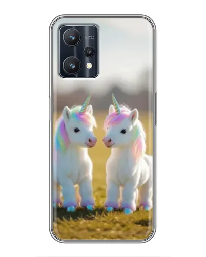 Чехол для Realme 9 Pro Plus с картинкой «Пара единорогов» Чехол для Realme 9 Pro Plus с картинкой «Пара единорогов»