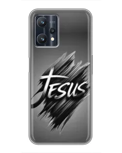 Чехол для Realme 9 Pro Plus с картинкой «Надпись Jesus Graffiti»