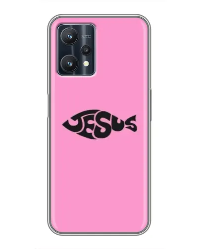 Чехол для Realme 9 Pro Plus с картинкой «Розовый символ  Jesus»