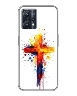 Чехол для Realme 9 Pro Plus с картинкой «Акварельный крест»