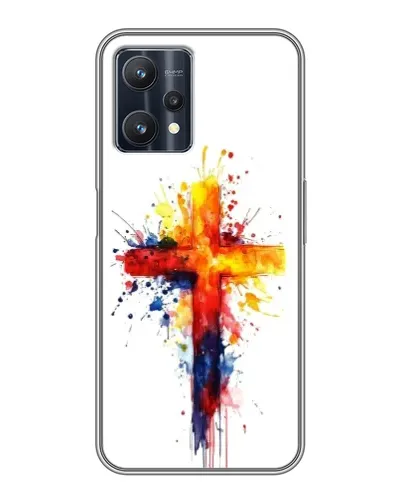 Чехол для Realme 9 Pro Plus с картинкой «Акварельный крест»