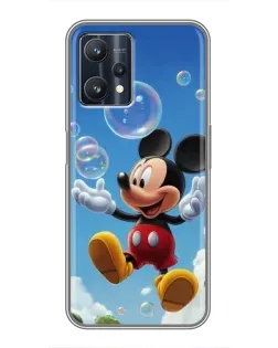 Чехол для Realme 9 Pro Plus с картинкой «Mickey и мыльные пузыри»