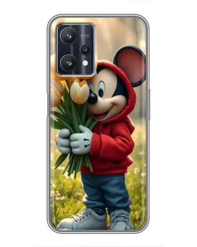 Чехол для Realme 9 Pro Plus с картинкой «Микки с тюльпанами» Чехол для Realme 9 Pro Plus с картинкой «Микки с тюльпанами»