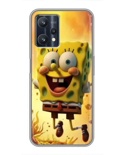 Чехол для Realme 9 Pro Plus с картинкой «Губка Боб прыгает»