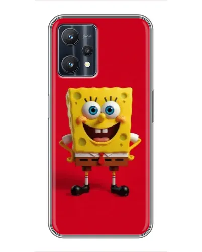 Чехол для Realme 9 Pro Plus с картинкой «Спанч Боб на красном»