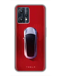 Чехол для Realme 9 Pro Plus с картинкой «Tesla Top View»