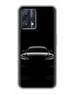 Чехол для Realme 9 Pro Plus с картинкой «Силуэт Tesla Night»