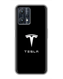 Чехол для Realme 9 Pro Plus с картинкой «Tesla White Logo»