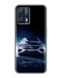 Чехол для Realme 9 Pro Plus с картинкой «Ночной Mercedes EQ»