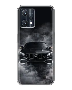 Чехол для Realme 9 Pro Plus с картинкой «Mercedes в дыму»