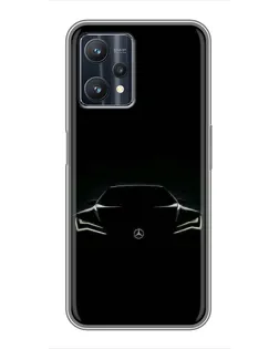 Чехол для Realme 9 Pro Plus с картинкой «Mercedes — силуэт авто»