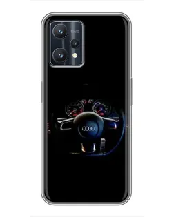 Чехол для Realme 9 Pro Plus с картинкой «Салон Audi — руль»