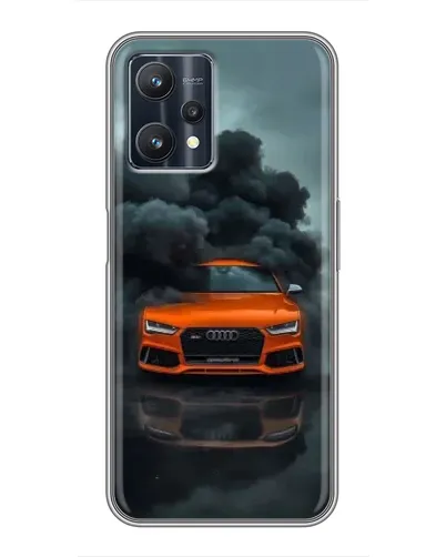 Чехол для Realme 9 Pro Plus с картинкой «Audi в облаках дыма»