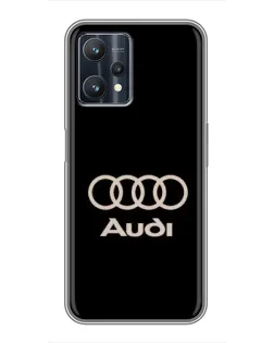 Чехол для Realme 9 Pro Plus с картинкой «Audi — золотой логотип»