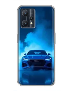 Чехол для Realme 9 Pro Plus с картинкой «Audi — голубая энергия»