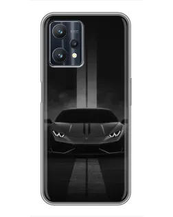 Чехол для Realme 9 Pro Plus с картинкой «Lamborghini симметрия дорог»