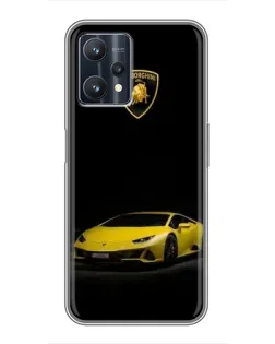 Чехол для Realme 9 Pro Plus с картинкой «Lamborghini желтый акцент»