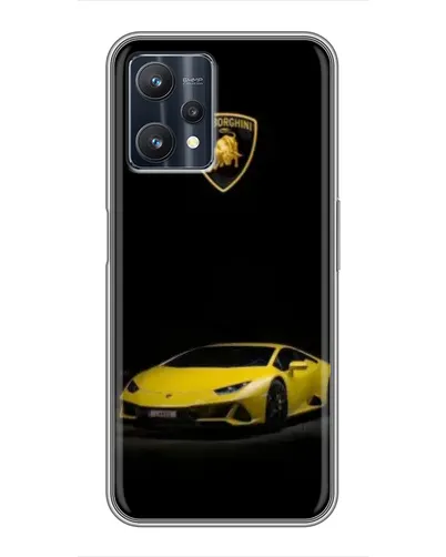 Чехол для Realme 9 Pro Plus с картинкой «Lamborghini желтый акцент»