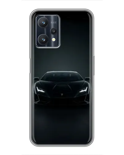 Чехол для Realme 9 Pro Plus с картинкой «Черный Lamborghini Aventador»