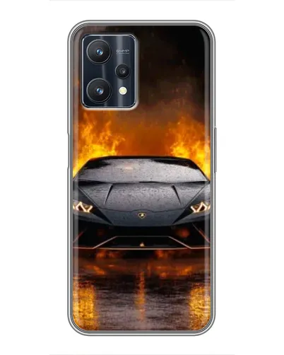 Чехол для Realme 9 Pro Plus с картинкой «Lamborghini в огне»