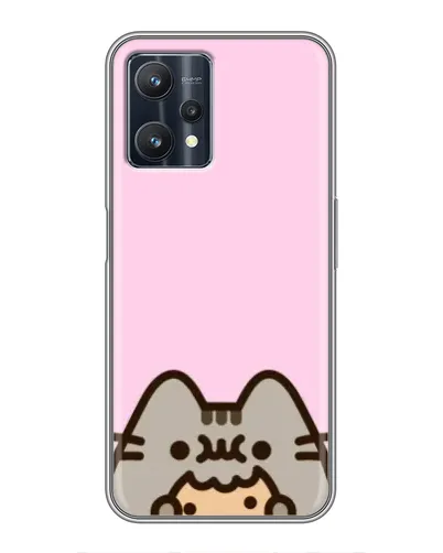 Чехол для Realme 9 Pro Plus с картинкой «Pusheen и печенье»