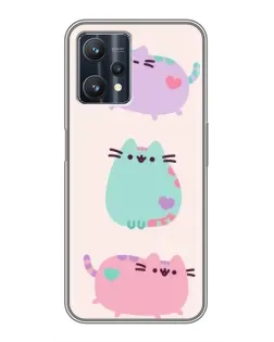 Чехол для Realme 9 Pro Plus с картинкой «Pusheen трио»