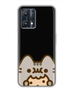 Чехол для Realme 9 Pro Plus с картинкой «Пушин на черном»