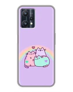Чехол для Realme 9 Pro Plus с картинкой «Радужные Пушины»