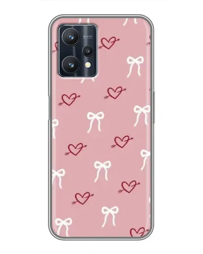 Чехол для Realme 9 Pro Plus с картинкой «Сердца и банты»