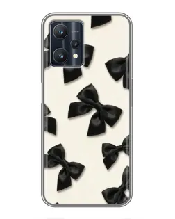 Чехол для Realme 9 Pro Plus с картинкой «Черные бантики»