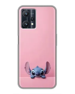 Чехол для Realme 9 Pro Plus с картинкой «Stitch выглядывает»