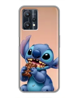 Чехол для Realme 9 Pro Plus с картинкой «Стич ест шоколад»