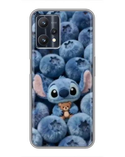 Чехол для Realme 9 Pro Plus с картинкой «Стич и голубика»