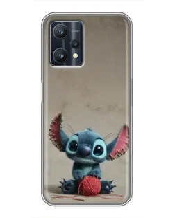 Чехол для Realme 9 Pro Plus с картинкой «Стич на коричневом фоне»