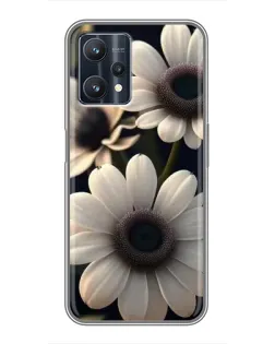 Чехол для Realme 9 Pro Plus с картинкой «Белые маргаритки макро»