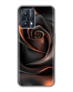 Чехол для Realme 9 Pro Plus с картинкой «Шелковая черная роза»
