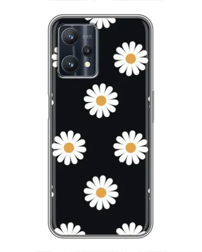 Чехол для Realme 9 Pro Plus с картинкой «Ромашки на черном»