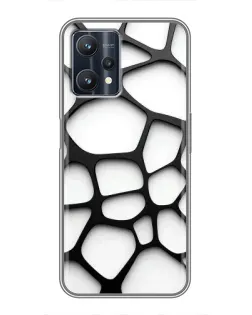 Чехол для Realme 9 Pro Plus с картинкой «Белая объемная сетка»