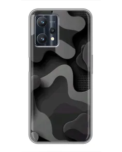 Чехол для Realme 9 Pro Plus с картинкой «Темный абстрактный камуфляж»